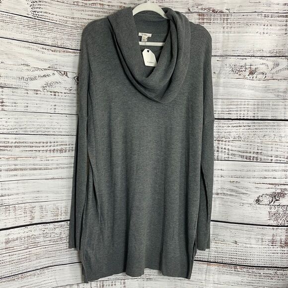 Caslon Sweater Womens plus size X1 cowl neck knit Heather Gray long sleeves New - Picture 2 of 9